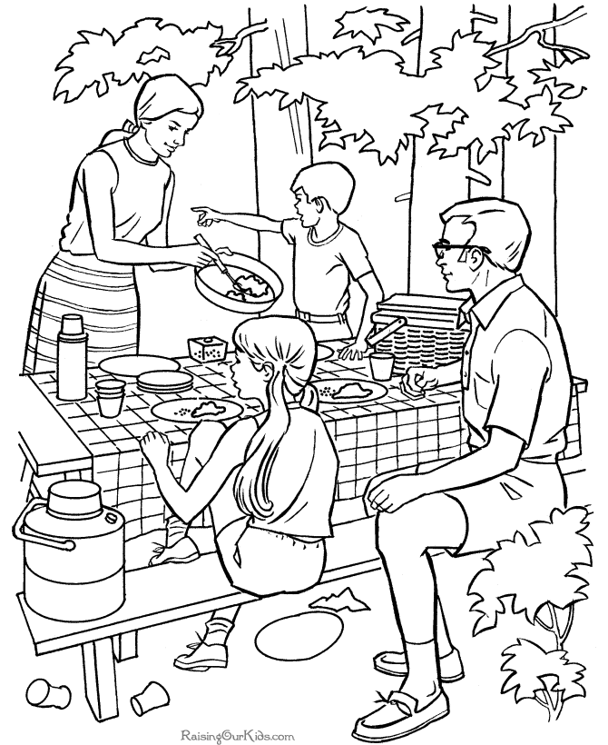 Plansa de colorat cu Camping 23 16